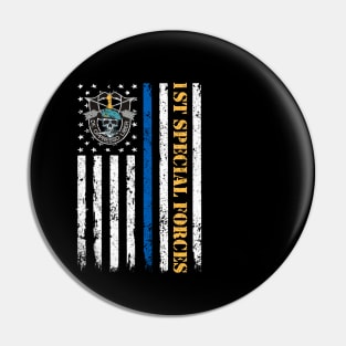 Proud US Army 1st Special Forces Group American Flag De Oppresso Liber SFG - Gift for Veterans Day 4th of July or Patriotic Memorial Day Pin