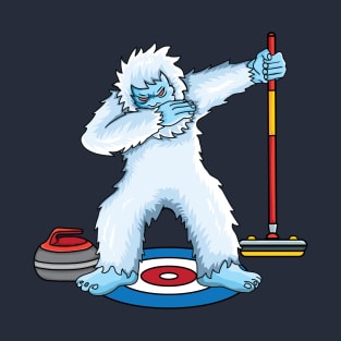 Bigfoot Dabbing Yeti curling ice sports curler curling T-Shirt