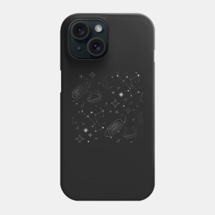 White Galaxy Pattern Phone Case