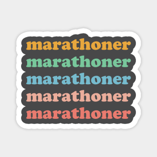 Marathoner First Marathon Runner Running 26.2 Retro Vintage Magnet