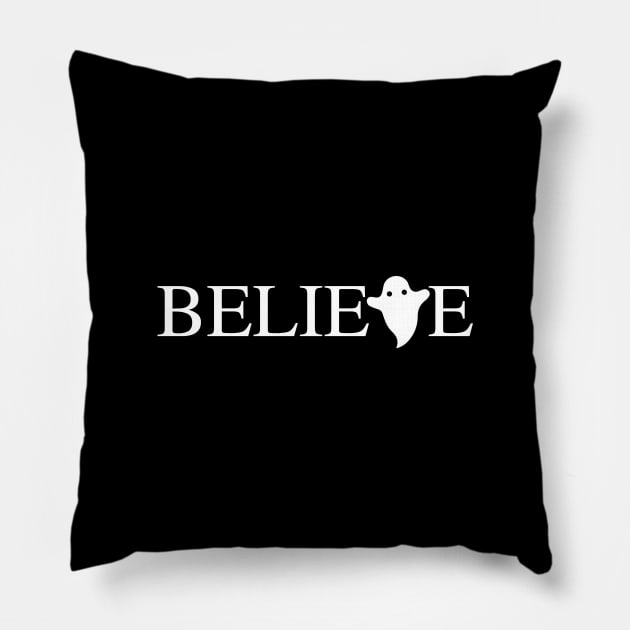 Ghost Believe Pillow by Brightfeather