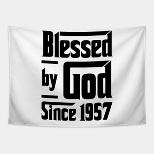 Blessed By God Since 1957 66th Birthday Tapestry