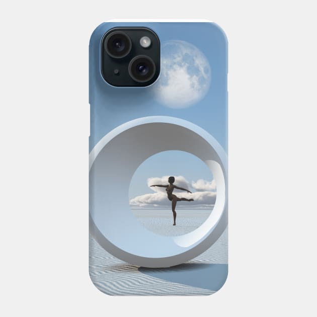 Woman dances in desert Phone Case by rolffimages