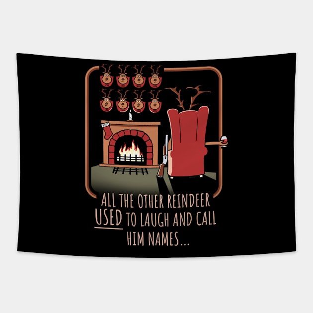 Rudolph's Revenge Funny Tapestry by NerdShizzle