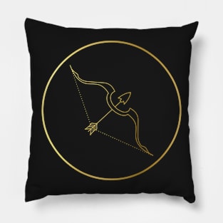 Sagittarius Zodiac Art Gold Pillow