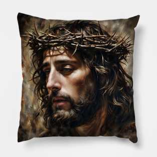 Jesus with crown of thorns Pillow