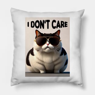 fat cat with glasses Pillow