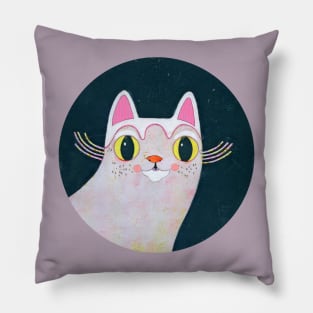 White Cat Pillow