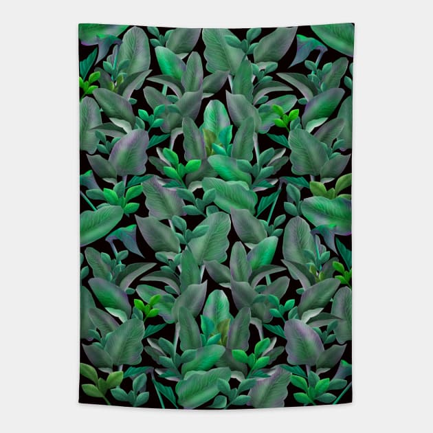 Tropical plants pattern Tapestry by Dezigner007