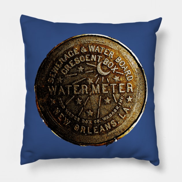 New Orleans Water Meter Pillow by SPINADELIC