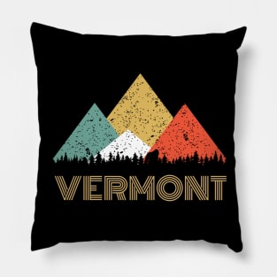 Secret Sasquatch Hidden Retro Vermont with Hiding Bigfoot Pillow