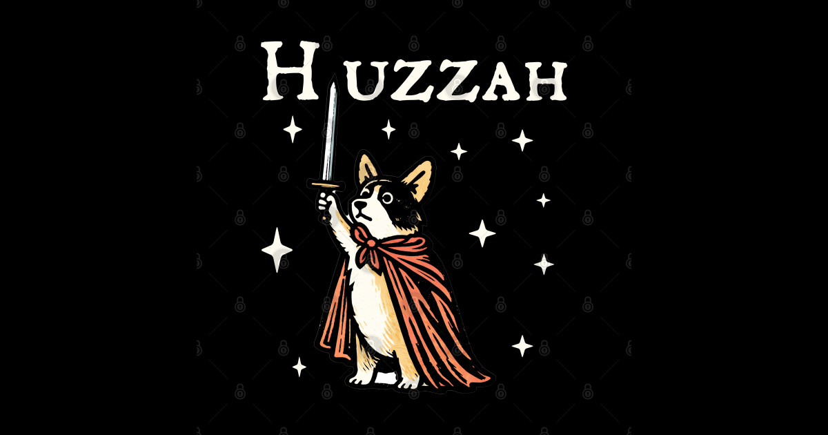 Huzzah Funny Medieval Corgi Knight Meme - Huzzah Corgi - Sticker ...