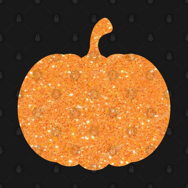 Light Orange Faux Glitter Halloween Pumpkin by Felicity-K