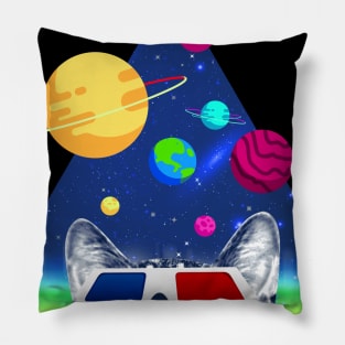 Planetary 3D Cat Pillow