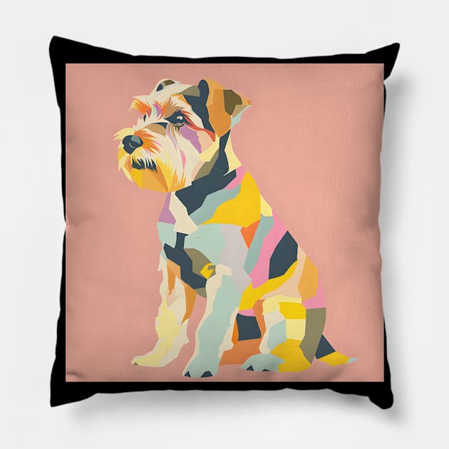 Lakeland Terrier in 70's Pillow by NatashaCuteShop