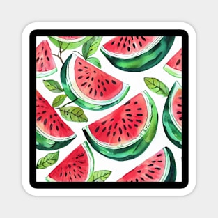 Summer Melon Medley - Refreshing Watermelon Pattern Magnet