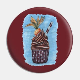 Chocolate Cupcake with Carrot Pin