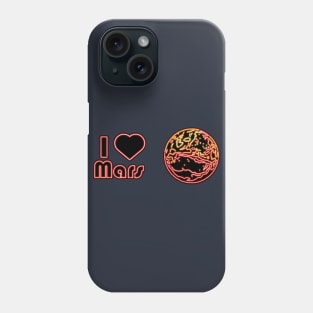 Electric Solar System I Heart Mars Phone Case