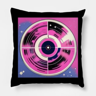 Cosmic Galaxy Pink Vinyl Record Graphic Pillow