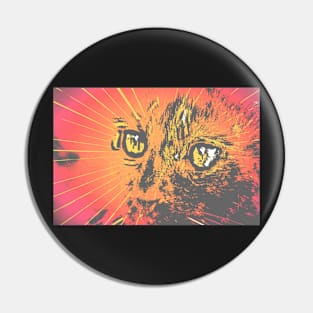 Cat Face Print Illustration, Cat Eyes ArtWork Pin