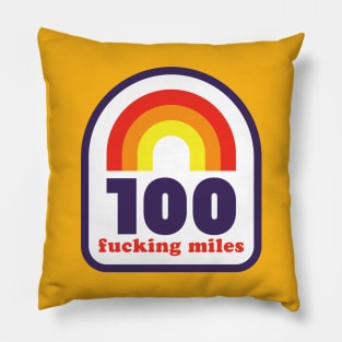 100 Mile Trail and Ultra Running Rainbow Funny Pillow