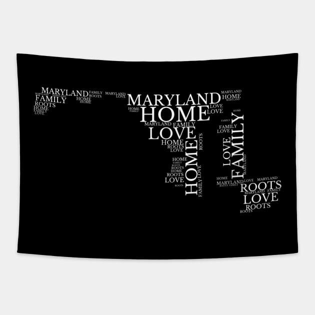 Maryland State Home, Love, Roots and Family Map Tapestry by maro_00