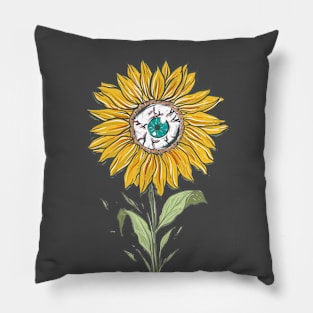 sunflower monster Pillow