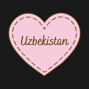 I Love Uzbekistan Simple Heart Design T-Shirt