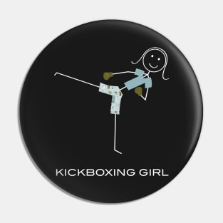 Funny Womens Kickboxing Design Pin