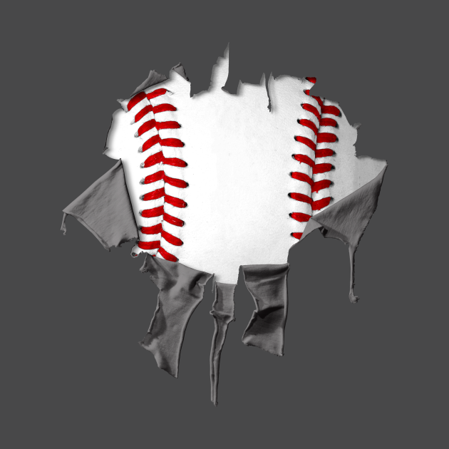 Discover Shredded, Ripped and Torn Baseball - Baseball - T-Shirt