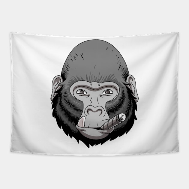 SMILING GORILLA Tapestry by pnoid