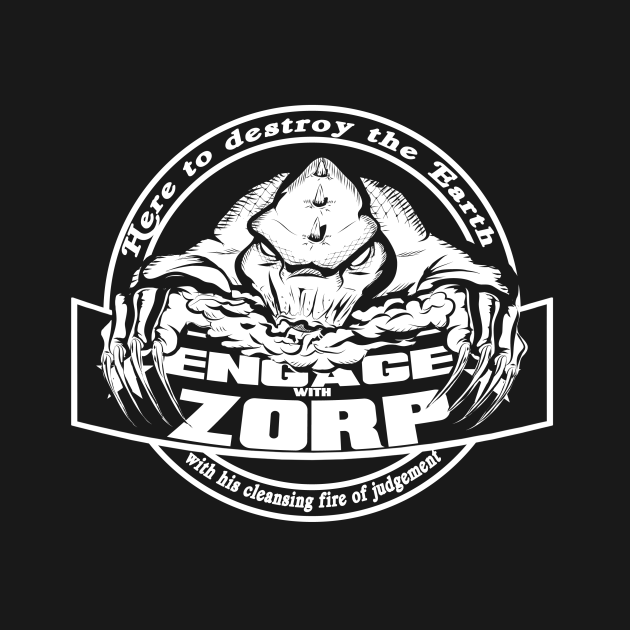 Discover Engage With Zorp (White) - Pawnee - T-Shirt