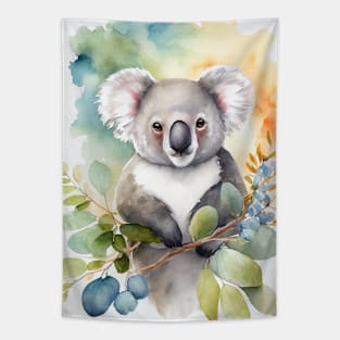 Cute Watercolor Koala - Unique Animal Art Design Tapestry