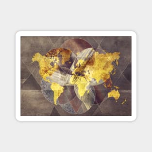 world map brown #map #worldmap Magnet