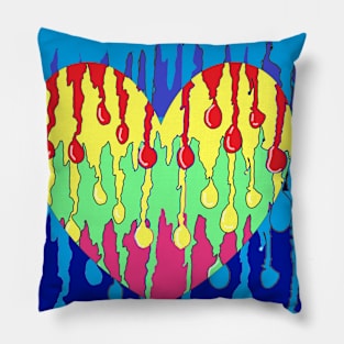 Blue Heart Rainbow 77 Pillow