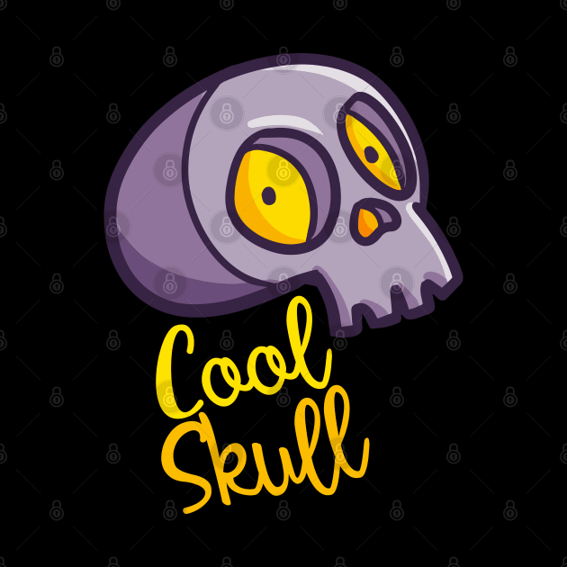 Funny scary purple skull by Jocularity Art