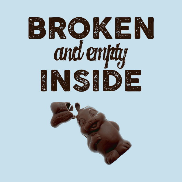 Chocolate Easter Bunny Broken and Empty Inside by FuzzMonkey