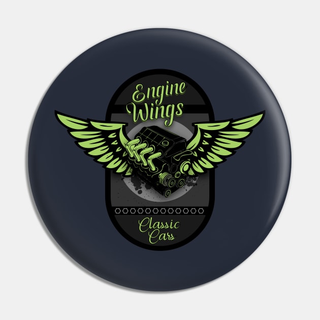 Engine Wings Pin by CTShirts
