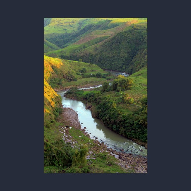 Mountain and River Landscape in Pandanon Silos, Negros Occidental, Philippines by likbatonboot