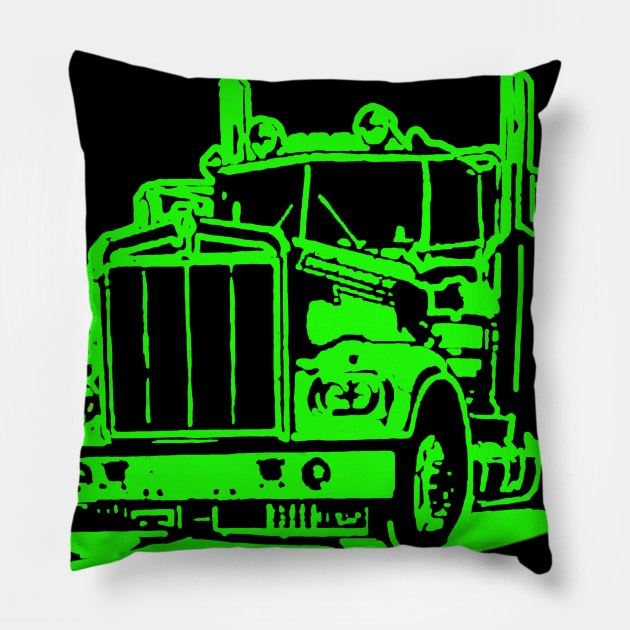 Still plays with trucks Pillow by Logisstudio