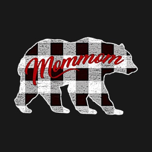 Black And White Buffalo Plaid Mommom Bear Shirt Matching Pajama Family T-Shirt