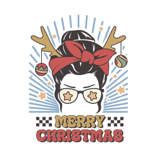 Merry christmas messy bun T-Shirt