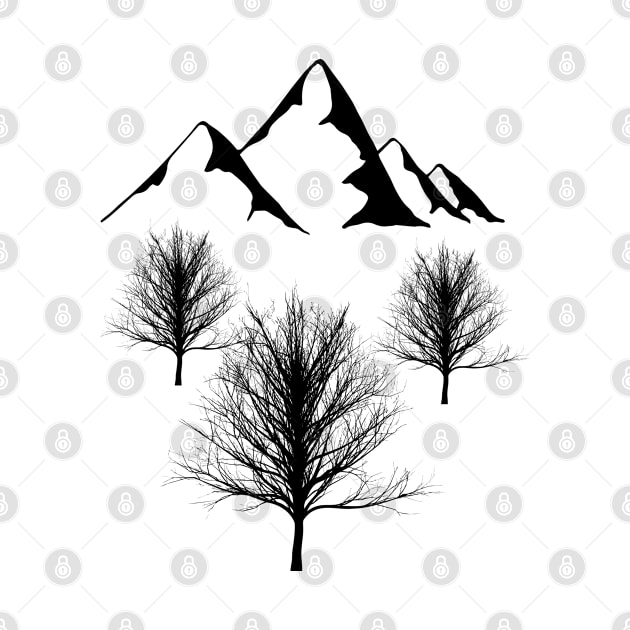 Tree near Mountain by Kiyiya Designs