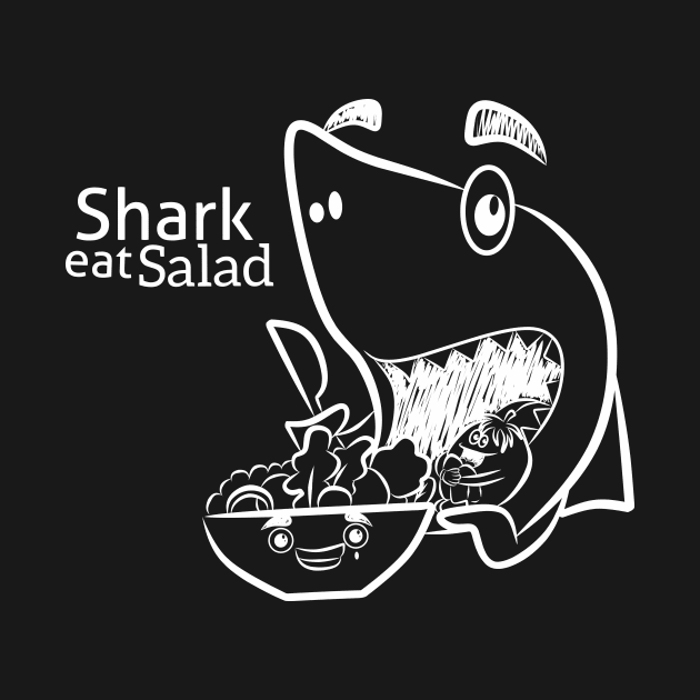 shark eating salad by Ticus7