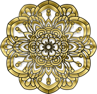 3D Gold Mandala Design #4 / Sacred Geometry Flower of Life Mandala Magnet