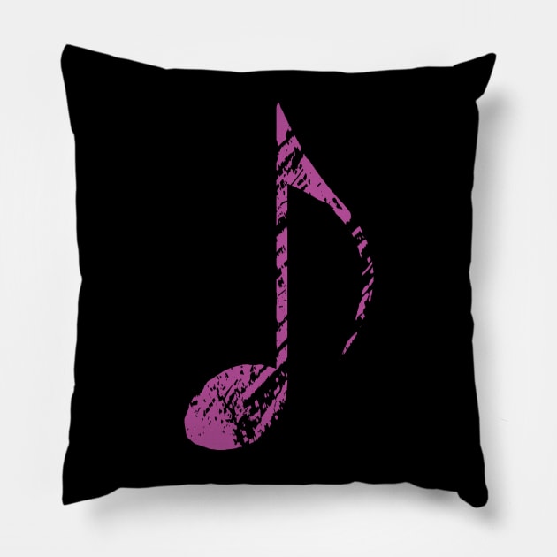 Cool Grunge Music Note Purple Pillow by Mi Bonita Designs