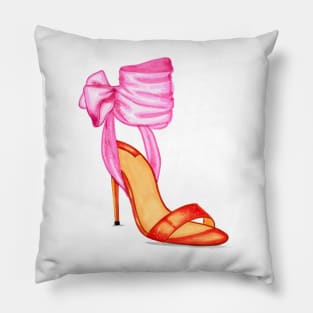 Pink Orange Women's Open Toe Heels Pillow