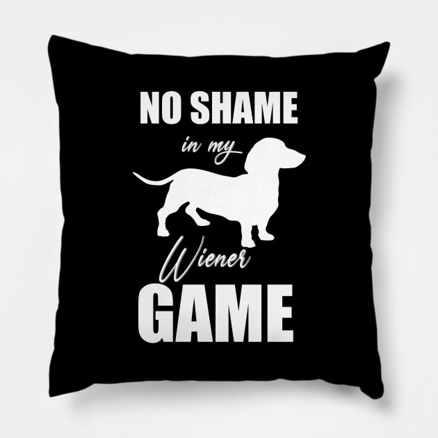 No Shame Funny Dachshund Wiener Dog Meme T-shirt Pillow by ichewsyou