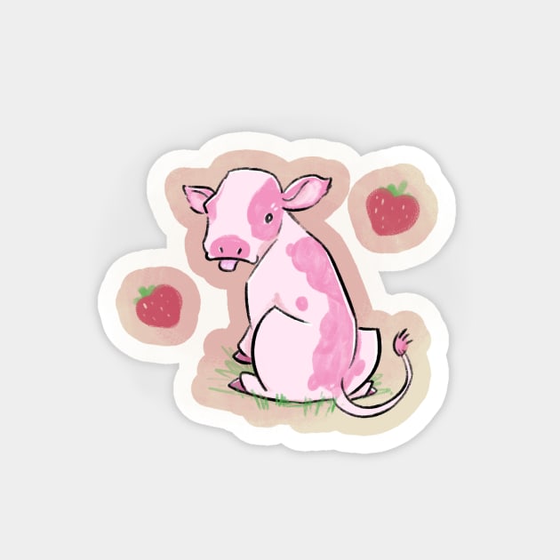 Strawberry Milk Cow Magnet by Kylah0h