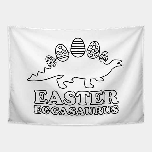 Easter Coloring Book Style - Color Your Own Dinosaur Tapestry by PodDesignShop